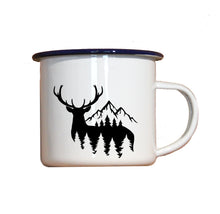 Lade das Bild in den Galerie-Viewer, Emaille-Becher &quot;HIRSCH&quot;, Tasse, Geschenk
