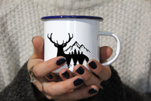 Lade das Bild in den Galerie-Viewer, Emaille-Becher &quot;HIRSCH&quot;, Tasse, Geschenk
