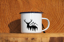 Lade das Bild in den Galerie-Viewer, Emaille-Becher &quot;HIRSCH&quot;, Tasse, Geschenk
