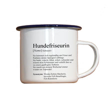 Lade das Bild in den Galerie-Viewer, Personalisierter Emaille-Becher &quot;HUNDEFRISEUR / HUNDEFRISEURIN&quot;, Tasse, Geschenk
