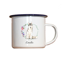 Lade das Bild in den Galerie-Viewer, Personalisierter Emaille-Becher &quot;HUSKY&quot;, Tasse, Geschenk
