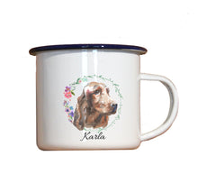 Lade das Bild in den Galerie-Viewer, Personalisierter Emaille-Becher &quot;IRISH SETTER&quot;, Tasse, Geschenk
