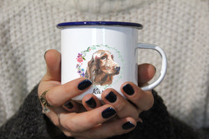 Personalisierter Emaille-Becher "IRISH SETTER", Tasse, Geschenk