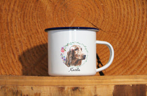 Personalisierter Emaille-Becher "IRISH SETTER", Tasse, Geschenk