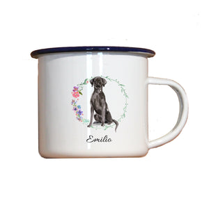 Personalisierter Emaille-Becher "LABRADOR", Tasse, Geschenk