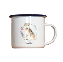 Lade das Bild in den Galerie-Viewer, Personalisierter Emaille-Becher &quot;LAKELAND TERRIER&quot;, Tasse, Geschenk
