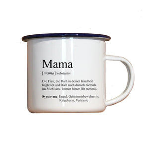 Personalisierter Emaille-Becher "DEFINITION MAMA / PAPA", Tasse, Geschenk