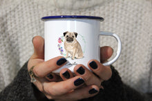 Lade das Bild in den Galerie-Viewer, Personalisierter Emaille-Becher &quot;MOPS&quot;, Tasse, Geschenk
