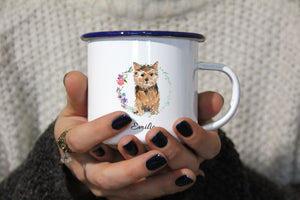 Personalisierter Emaille-Becher "NORWICH TERRIER", Tasse, Geschenk