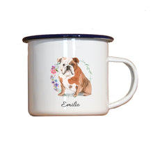 Lade das Bild in den Galerie-Viewer, Personalisierter Emaille-Becher &quot;OLD ENGLISH BULLDOG&quot;, Tasse, Geschenk
