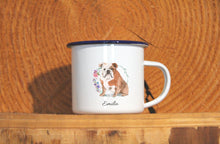 Lade das Bild in den Galerie-Viewer, Personalisierter Emaille-Becher &quot;OLD ENGLISH BULLDOG&quot;, Tasse, Geschenk
