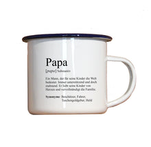 Lade das Bild in den Galerie-Viewer, Personalisierter Emaille-Becher &quot;DEFINITION MAMA / PAPA&quot;, Tasse, Geschenk
