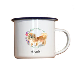 Personalisierter Emaille-Becher "PEKINGESE", Tasse, Geschenk