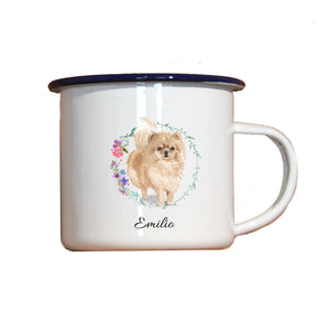 Personalisierter Emaille-Becher "POMERANIAN", Tasse, Geschenk