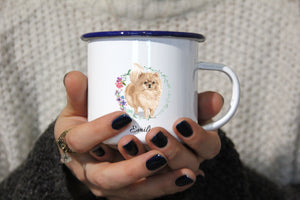 Personalisierter Emaille-Becher "POMERANIAN", Tasse, Geschenk