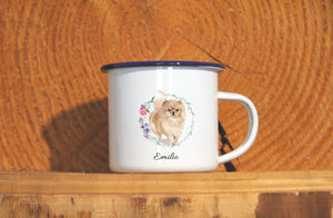 Personalisierter Emaille-Becher "POMERANIAN", Tasse, Geschenk