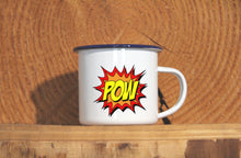 Lade das Bild in den Galerie-Viewer, Emaille-Becher &quot;POW&quot;, Tasse, Geschenk
