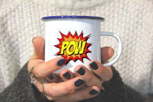 Lade das Bild in den Galerie-Viewer, Emaille-Becher &quot;POW&quot;, Tasse, Geschenk
