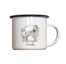 Lade das Bild in den Galerie-Viewer, Personalisierter Emaille-Becher &quot;PUDEL&quot;, Tasse, Geschenk
