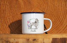 Lade das Bild in den Galerie-Viewer, Personalisierter Emaille-Becher &quot;PUDEL&quot;, Tasse, Geschenk
