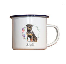 Lade das Bild in den Galerie-Viewer, Personalisierter Emaille-Becher &quot;ROTTWEILER&quot;, Tasse, Geschenk
