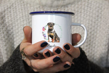 Lade das Bild in den Galerie-Viewer, Personalisierter Emaille-Becher &quot;ROTTWEILER&quot;, Tasse, Geschenk
