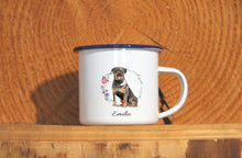 Lade das Bild in den Galerie-Viewer, Personalisierter Emaille-Becher &quot;ROTTWEILER&quot;, Tasse, Geschenk
