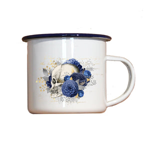 Emaille-Becher "SCHÄDEL", Tasse, Geschenk