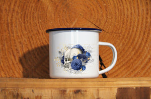 Emaille-Becher "SCHÄDEL", Tasse, Geschenk