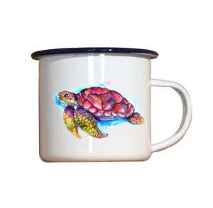 Emaille-Becher "SCHILDKRÖTE", Tasse, Geschenk