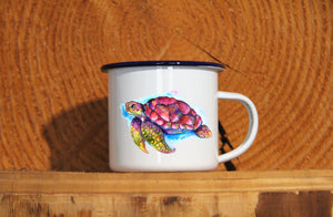 Emaille-Becher "SCHILDKRÖTE", Tasse, Geschenk