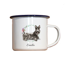 Lade das Bild in den Galerie-Viewer, Personalisierter Emaille-Becher &quot;SCOTTISH TERRIER&quot;, Tasse, Geschenk
