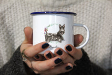 Lade das Bild in den Galerie-Viewer, Personalisierter Emaille-Becher &quot;SCOTTISH TERRIER&quot;, Tasse, Geschenk
