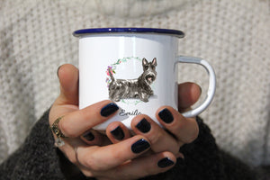 Personalisierter Emaille-Becher "SCOTTISH TERRIER", Tasse, Geschenk