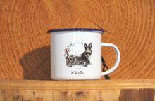 Lade das Bild in den Galerie-Viewer, Personalisierter Emaille-Becher &quot;SCOTTISH TERRIER&quot;, Tasse, Geschenk
