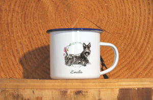 Personalisierter Emaille-Becher "SCOTTISH TERRIER", Tasse, Geschenk