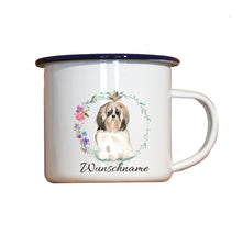 Lade das Bild in den Galerie-Viewer, Personalisierter Emaille-Becher &quot;SHIH TZU&quot;, Tasse, Geschenk
