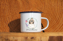 Lade das Bild in den Galerie-Viewer, Personalisierter Emaille-Becher &quot;SHIH TZU&quot;, Tasse, Geschenk
