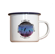 Lade das Bild in den Galerie-Viewer, Emaille-Becher &quot;SIMPLE LIFE&quot;, Tasse, Geschenk
