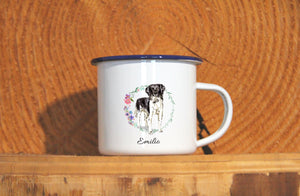 Personalisierter Emaille-Becher "STABYHOUN", Tasse, Geschenk