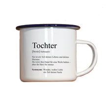 Lade das Bild in den Galerie-Viewer, Personalisierter Emaille-Becher &quot;DEFINITION SOHN / TOCHTER&quot;, Tasse, Geschenk
