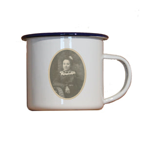 Emaille-Becher "VIKTORIANISCHES PORTRAIT", Tasse, Geschenk