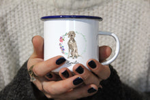 Lade das Bild in den Galerie-Viewer, Personalisierter Emaille-Becher &quot;WEIMARANER&quot;, Tasse, Geschenk
