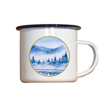 Lade das Bild in den Galerie-Viewer, Emaille-Becher &quot;WINTERLANDSCHAFT&quot;, Tasse, Geschenk
