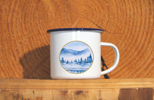 Emaille-Becher "WINTERLANDSCHAFT", Tasse, Geschenk