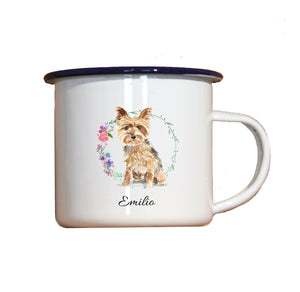 Personalisierter Emaille-Becher "YORKSHIRE TERRIER", Tasse, Geschenk