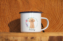 Lade das Bild in den Galerie-Viewer, Personalisierter Emaille-Becher &quot;ZWERGPUDEL&quot;, Tasse, Geschenk
